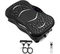 MAXSTRENGTH Vibration Plate Exercise Machine - Home Fitness & Weight Loss Equipment | Full-Body Workout, Fat Burning & Muscle Toning | Remote & Resistance Bands Included (Black)