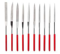 maxtachi 10 PCS Mini Diamond Needle File Set, Needle Jewelry File Set, Modelling Diamond File, Diamond Coated Riffler File Set for Jewelers Glass Wood Carving Craft, 2 x 100mm