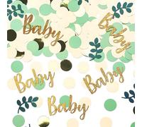 maxtachi 100 PCS Baby Shower Confetti, Baby Shower Decorations, Green Gold Tissue Sprinkle Confetti, Gender Reveal Decorations for Baby Shower Theme Party Birthday Party Wedding