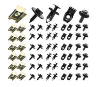 maxtachi 100 PCS Car Screws and Bolts, Metal U-type Fastener Clip, Auto Body Fender Screws, Undertray Screws and Nut Clip Kit, Car Plastic Mounting Set for Splash Shield Guard Body Bolts
