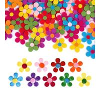 maxtachi 100 Pcs Colourful Paper Flowers Decorations Non-Woven, Fabric Double Layer Sunflower Pieces Pressed Flowers for Crafts, Flower Buttons Suitable for Art DIY, Crafts