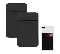maxtachi 2 Pack Stretchy Fabric Cell Phone Card Holder, Self Adhesive Phone Wallet, Multi-Function Card Holder for Phone, ID Credit Card ATM Card Holder for iPhone, for Android Black
