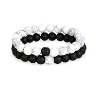 maxtachi 2 Pcs Beaded Bracelet, Elastic Beaded Bracelets for Women Men, Natural Crystal Energy Stone Elastic Bracelet, Beads Bracelet Jewelry for Couples Friendship