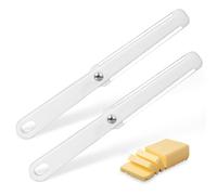 maxtachi 2Pcs Cheese Cutter, Cheese Slicers for Block Cheese with Soft Handle, Multifunctional Butter Curler Tool, Cheese Wire Cutter for Hard and Semi Hard Cheese, Kitchen Gadgets-White