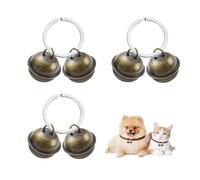 maxtachi 3 PCS Bells for Dog Cat Collars, Double Bell Pendant Dog Bell, Loud Cat Dog Bells for Collar, Vintage Small Cat Bell with Split Ring, Pet Collar Accessories for Necklace Collar Decoration