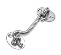 maxtachi 4 Inch Hook and Eye Latch, Heavy Duty Cabin Hook, Stainless Steel Gate Hook Lock, Latch Hook with Mounting Screws, Hook Eye Latch for Cabinet Closet Door Window Garage Gate
