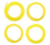maxtachi 4 Pcs Fuel Hose Pipe, 4 Sizes Fuel Line Hose Tube, Flexible Length 1.5m, Yellow Transparent Tubing Oil Hose for Blower Lawn Mower and Other Outdoor Power Tools