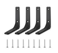 maxtachi 4 PCS Shelf Bracket, 3 x 3 Inch Wall Mounted Triangle Shelving Brackets, Right Angle Brackets Heavy Duty Shelf Support for Table Bookshelf Wood Board Furniture Window-Black