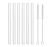 maxtachi 6 PCS Replacement Cup Plastic Straw, Reusable Starw with 2 Straw Cleaning Brush, Easy Clean Cup Straw Compatible with Most Sizes Water Bottle, Clear Cup Straw for Stanley Cup