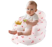 MAXTBEE Inflatable Baby Chair with Tray, Portable Baby Floor Seat for Sitting Up, Built in Air Pump Back Support Learning Sit-Up Seat for Infants for 4-36 Months - Rabbit
