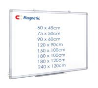 maxtek Magnetic Whiteboard 75 x 50 cm, Magnetic Notice Board with Aluminium Frame, Dry Wipe Magnetic Board, Easy to Assemble