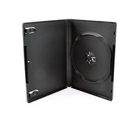Maxtek Standard 14mm Black Single Disc DVD Cases with Outer Clear Sleeve (25 Pack)