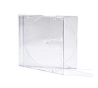 Maxtek Ultra Thin 5.2mm CD DVD Blu-Ray Clear Slim Jewel Case with Built in Frost Clear CD Tray, 25 Pack.