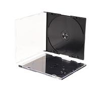 Maxtek Ultra Thin 5.2mm Slim Clear CD Jewel Case with Built in Black Tray, 20 Pack.