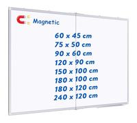 maxtek Whiteboard 120 x 90 cm, Large Magnetic White Board for Wall | Aluminium Frame Dry Erase Whiteboards , Double Sided, Notice Board with Pen Tray, Foldable Design, for Home Office Schoolc