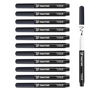 maxtek Whiteboard Markers Pens, 0.7mm Ultra Fine Tip, Low Odour White Board Pens for Office Home School (Black, 12)