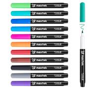 maxtek Whiteboard Pens Markers, 12 Colours 0.7mm Ultra Fine Tip White Board Markers Erasable, Low Odour Thin Dry Wipe Pens for Whiteboard Calendar (Pack of 12)