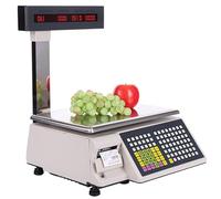 MaxtiL Label Printing Scale Pole Display, Commercial Digital Counting Scales, Price Computing Scale, Double-Sided Display, 15kg/30kg Capacity for Supermarket Trade/Retail Store 15KG