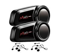 MAXTO Motorcycle Bluetooth Headset, M2 Group Motorcycle Helmet Communication Systems 6-Way BT5.0 Waterproof Intercom 1000 m with FM Radio Siri, Voice Choice for Full / Half Face (2 Pack)