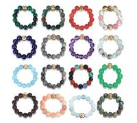 Maxtonser 4mm Stone Elastic Rope Beaded Simple Crystal Vintage Handmade Elastic Colorful Beaded
