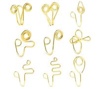 Maxtonser 9 Pieces Fake Nose Ring Nose Cuffs for Pierced Nose Fake Piercings African Nose Cuff Clip on Nose Ring for Women Girls