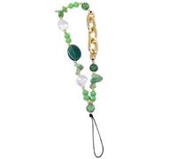 Maxtonser Colorful Beaded Phone Chain Strap Charm Keychain Phone Lanyard Acrylic Wristband Keyring Women Bag Ornament Jewelry Gift,Green