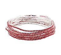 Maxtonser Crystal Beaded Stretch Bracelet Multilayered Handchain Elastic Rhinestones Wristchain Accessories for Women and Girls