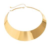 Maxtonser Exaggerated Metal Wire Open Cuff Torques Choker Necklace For Women Punk Wide Adjustable Chain Grunge Jewelry Punk,Gold