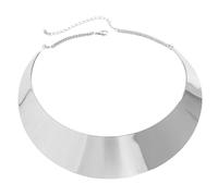 Maxtonser Exaggerated Metal Wire Open Cuff Torques Choker Necklace For Women Punk Wide Adjustable Chain Grunge Jewelry Punk,Silver