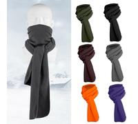 Maxtonser Fashion Warm Fleece Scarf Soft Lightweight Solid Color Autumn Winter Scarves Wraps for Women Men Girls Boys Black