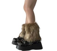 Maxtonser Faux furs Leg Warmers furs heel Long boot Cuffs Cover Has Elastic 1 Pair Carnivals Boot Cover Girls Uniform