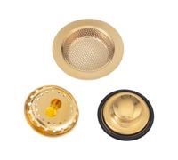 Maxtonser Gold Kitchen Sink Strainer Basket - Fine Stainless Steel Sink Filter Stopper for Drains, Catches Food Waste, Hair &