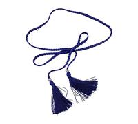 Maxtonser Ladies Bohemian Waist Belt Delicate Tassels Decors Braided Belt for Dress Women Seaside Waist Belt Navy Blue