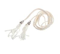 Maxtonser Ladies Women Braided Belt PU Leather Self-Tie Thin Waist Rope Belt White