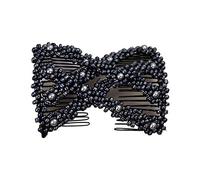 Maxtonser Magic Hair Combs,Hair Combs Women Twist Rhombus Beaded Hair Side Combs,Stretch Double Side Combs Clips Bun Maker,DIY Hair Styling Tool,Style 4