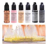 Maxtonser Metallic Ink Set 6 Color Concentrated Extreme Shimmer -Based Inks for Epoxy Resin Acrylic Pouring Paint