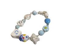 Maxtonser Playful Ceramic Charm Bracelets Colorful Beaded Wristwear Fashion Bangle Friendship Wristbands Jewelry for Girls