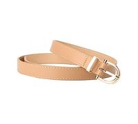 Maxtonser PU-leather Waist Belts with Oval Shape Buckle Thin Adjustable Waist Belt All-match Woman Dresses Skirt Coat Waistband khaki