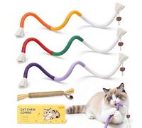 MAXTOOA Cat Toys for Indoor Cats Chew Ropes 3Pcs, Silvervine Stick 1Pcs with Gall Fruit, Interactive Catnip Toy for Kittens Dental Care Teeth Cleaning