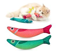 MAXTOOA Cat Toys with 5000mg Natural Catnip Crinkle Bell Fish Sound Toy Interactive Chew Kicker for Indoor Kittens Cats Gifts for Valentine's Day