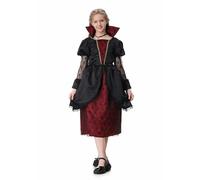 maxToonrain Girls Vampire Costume Stand Collar Kids Halloween Outfit Fancy Dress Princess Queen Role Playing for Medieval Victorian Vampire Theme Party (Puff Sleeves,7-8 Yrs, Medium)