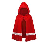 maxToonrain Little Red Riding Hood Cape Kids,Red Cape Velvet with Hood Kid Halloween Costumes Cloaks Fairytale Character World Book Day Fancy Dress Outfits for girls(Braided Belt,90)