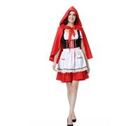 maxToonrain Little Red Riding Hood Costume Girls,Women's Halloween Costumes Funny Red Cape+World Book Day Cosplay Fancy Dress for Women(Short,M)