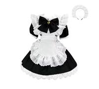 maxToonrain Maid Costume Women French Dress Lolita Valentines Day Gifts Maid Outfit Set for Womens Girls(4PCS)(Black,M)