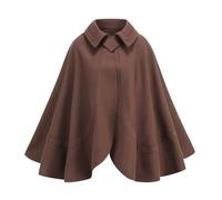 maxToonrain Medieval Costume with Turn Down Collar Northern Knight Renaissance Cloak Vintage Gothic Witch Wizard Victorian Halloween Fancy Dress Costume(Brown,65CM)