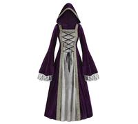 maxToonrain Medieval Costume Women White,Women's Halloween Costumes Renaissance Dress Burgundy Vintage Gothic Velvet Victorian Dresses World Book Fancy Dress For Women(Purple，L)