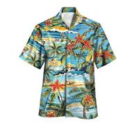 maxToonrain Mens Hawaiian Shirts Short Sleeved Button Down Casual Summer Beach Shirt for Funny Tropical Holiday Funky Party (J-Blue,XL)