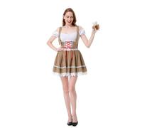 maxToonrain Oktoberfest Outfit Women T Shirt,Women's Bavarian Dirndl Dress German Beer Outfits Traditional Funny Halloween Costumes for Womens/Adult(khaki,S)
