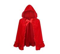 maxToonrain Red Riding Hood Cape And Basket,Red Cape Cloak with Hood Adult Velvet Halloween Little Riding Hood Costumes Fairytale Character World Book Day Costume for Women(Floral Red,60)