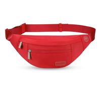 MAXTOP Bumbag Waist Fanny Pack Running Belt for Women Men Unisex Bum Bag with Headphone Jack and 4-Zipper Pockets Adjustable Belt for Outdoors Workout Hiking Gifts for Women Men Red